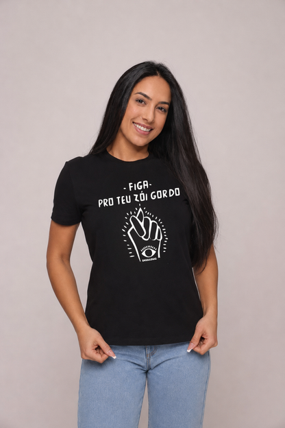 Camiseta babylook "Figa" - preto