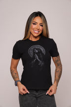 Camiseta babylook "Guadalupe" -  preta