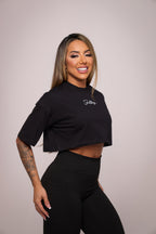 Cropped oversized básico - preto
