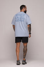 Camiseta oversized "Never ending" strong azul - 250g