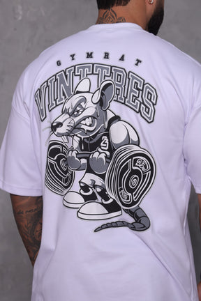 Oversized GYM RAT branca - 230g