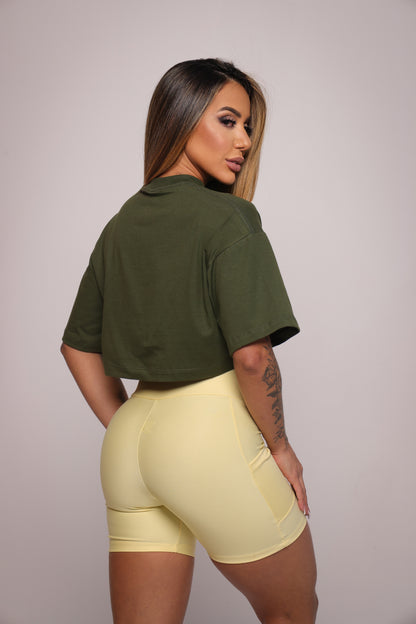 Croppe oversized "Fitness club" - verde