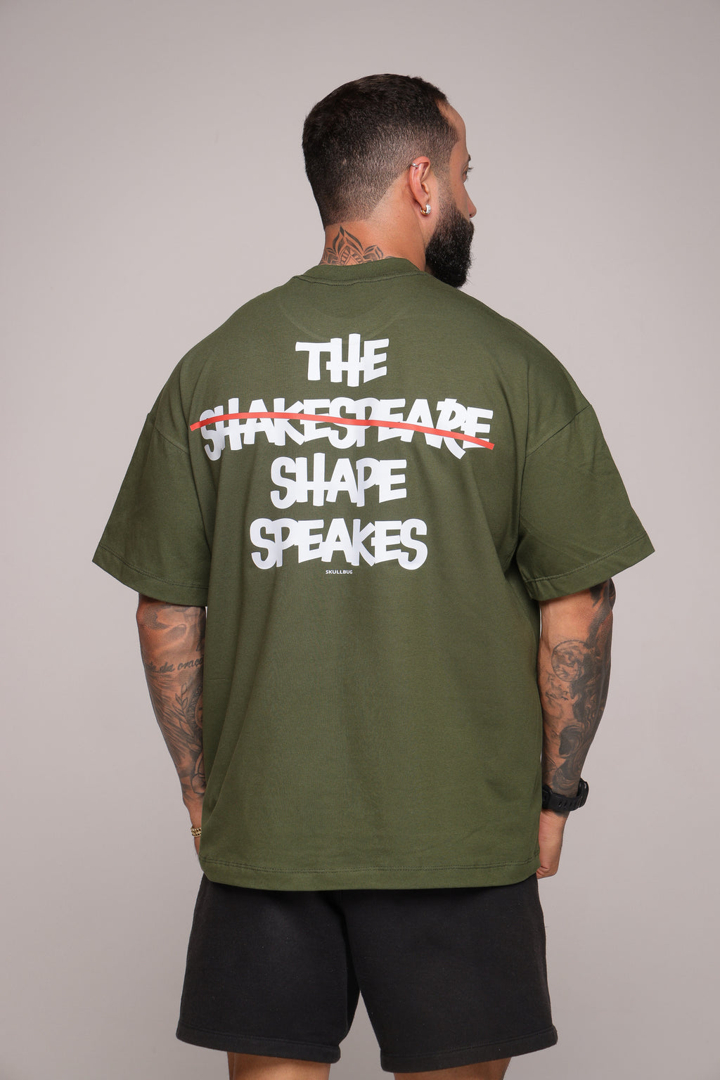 Camiseta oversized "The shape speaks" - verde