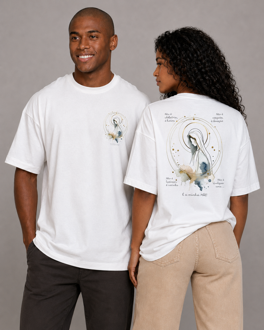 Camiseta oversized "É a minha MÃE" - off-white