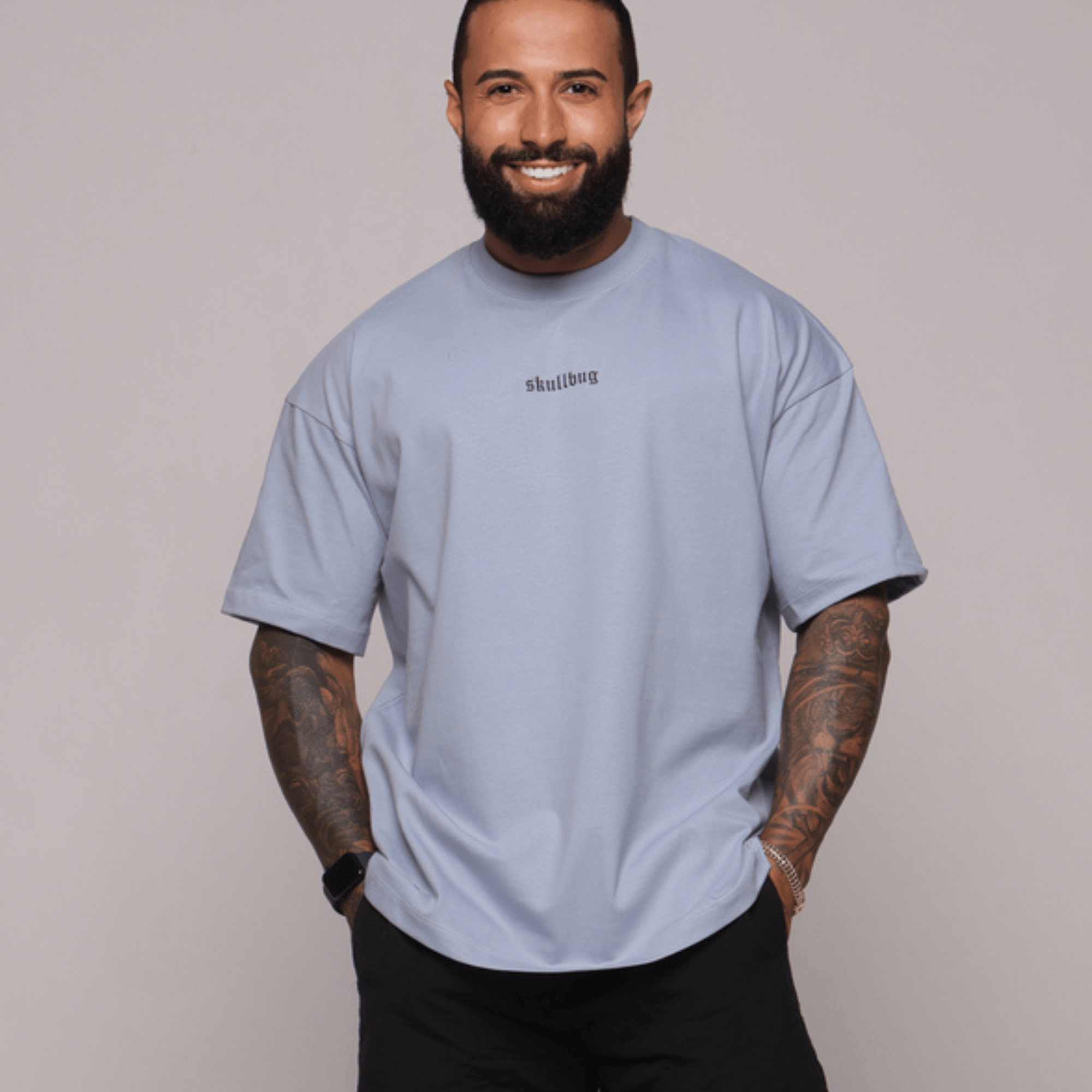 Camiseta oversized básica strong azul - 250g