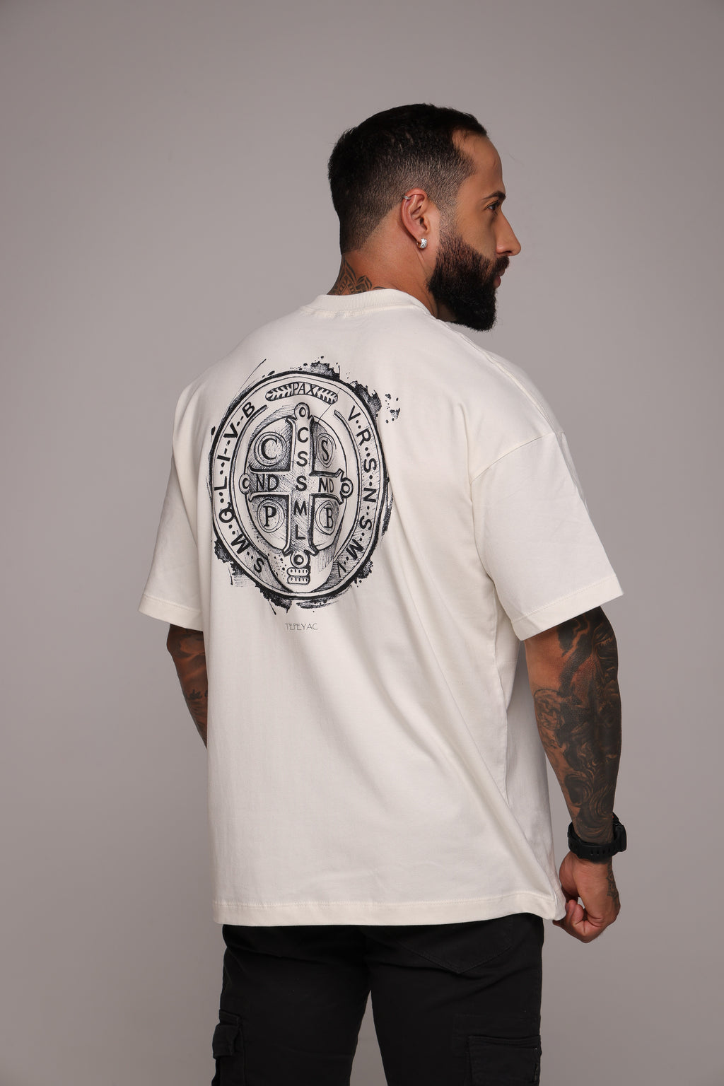 Camiseta oversized "São Bento" - off-white