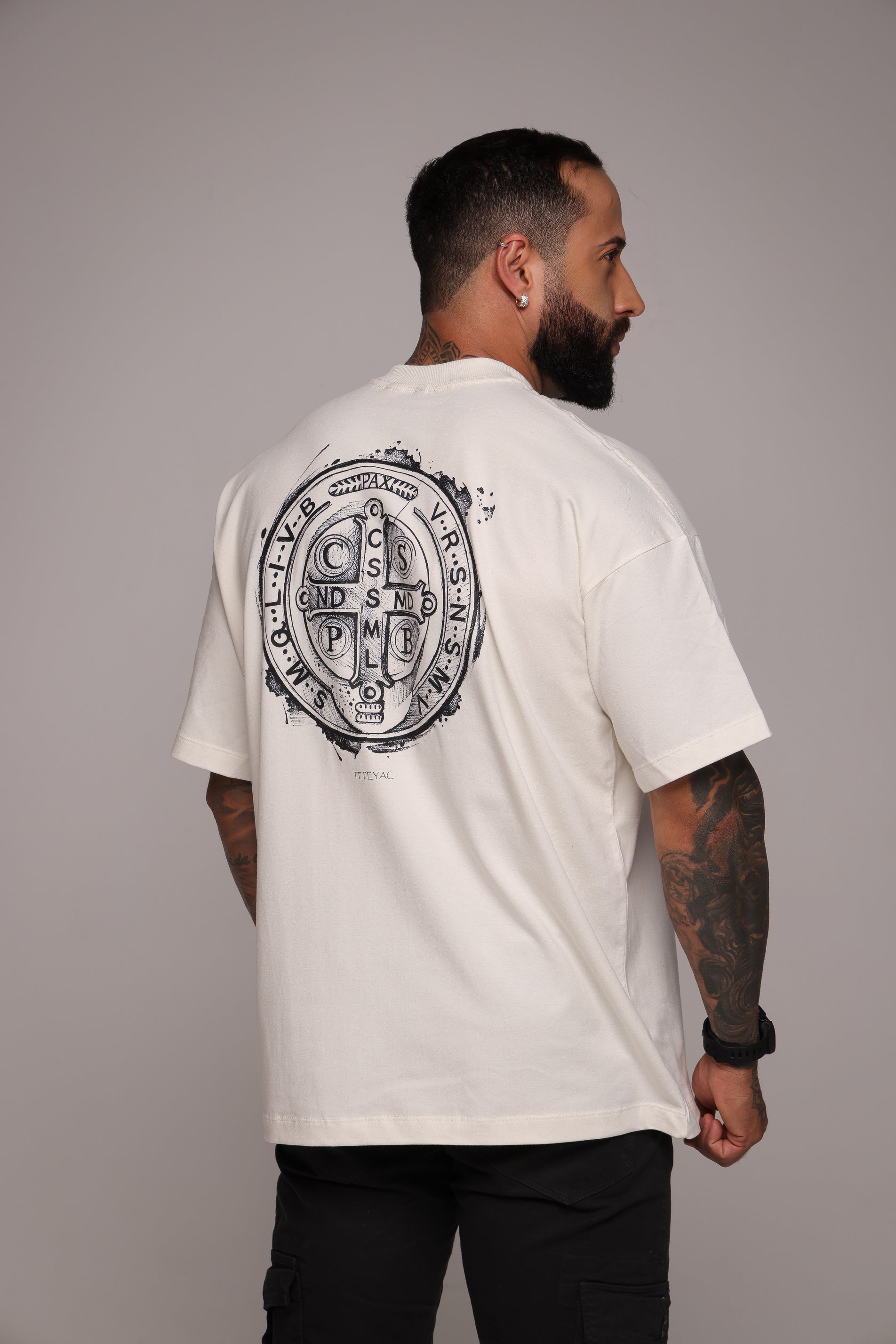 Camiseta oversized "São Bento" - off-white