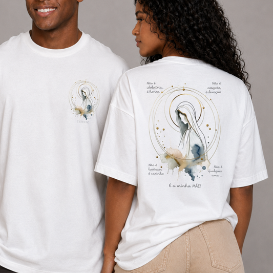 Camiseta oversized "É a minha MÃE" - off-white
