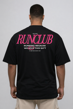 Camiseta oversized "Run club" - preta
