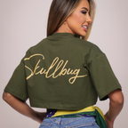 Cropped oversized "Signature" - verde