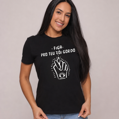 Camiseta babylook "Figa" - preto