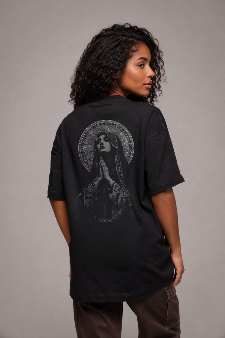 Camiseta oversized "Que sou tua mãe" - preto