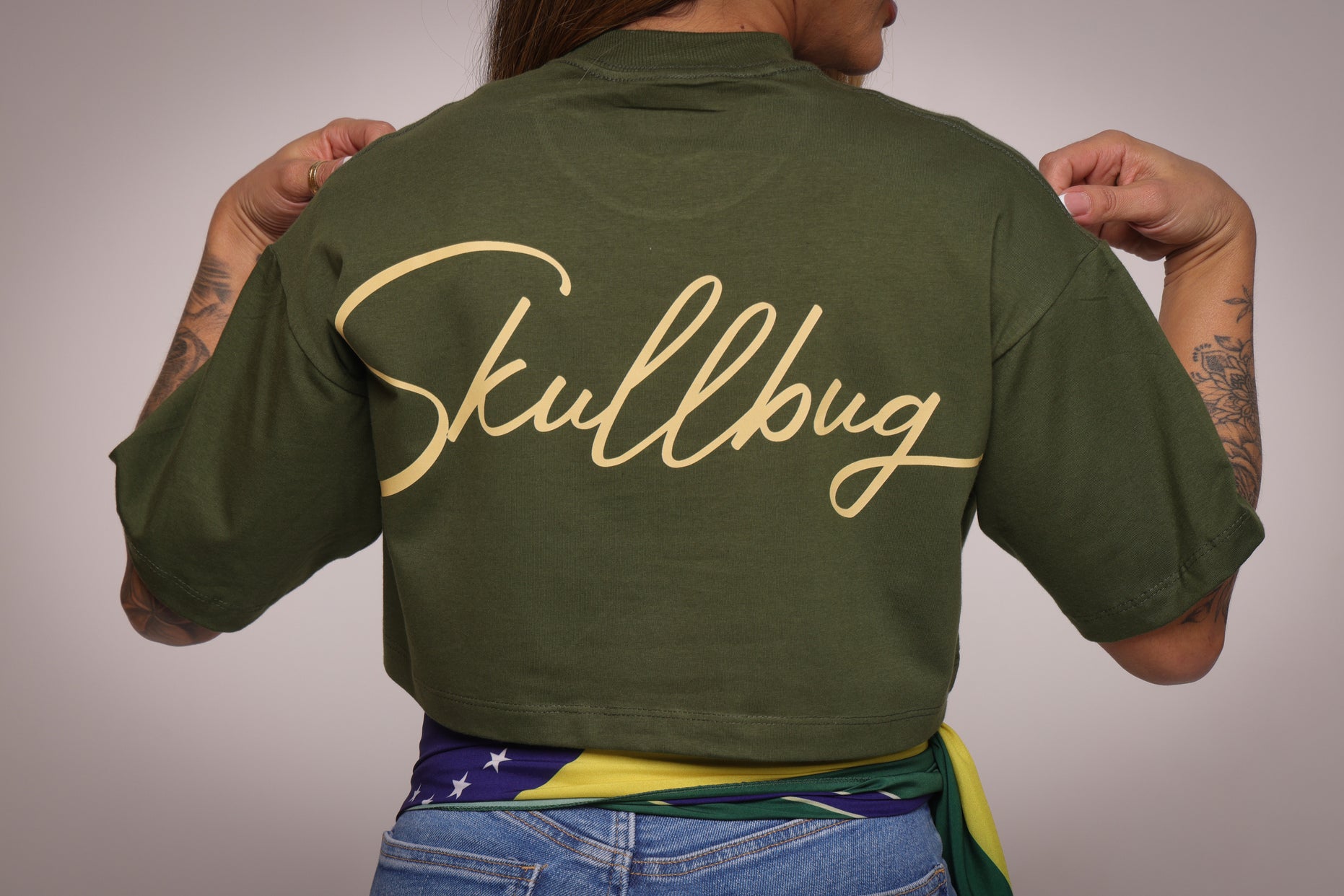 Cropped oversized "Signature" - verde