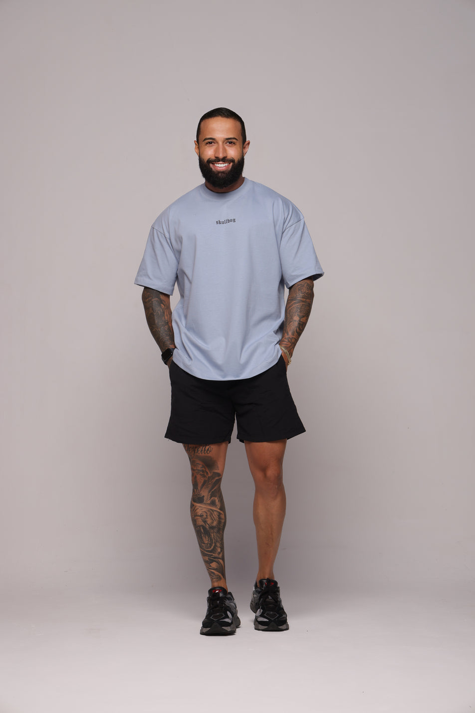 Camiseta oversized básica strong azul - 250g