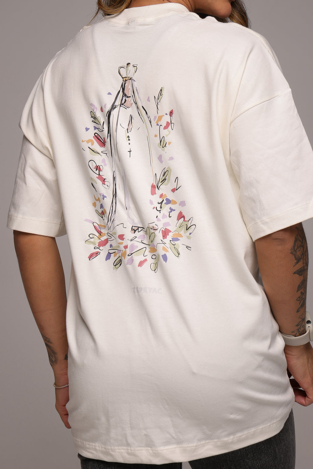 Camiseta oversized "Nossa Senhora" - off-white