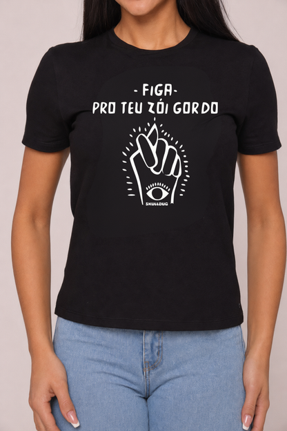 Camiseta babylook "Figa" - preto