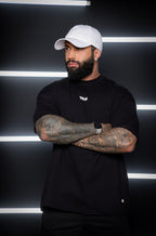 Camiseta oversized "Built for conflict" - preta